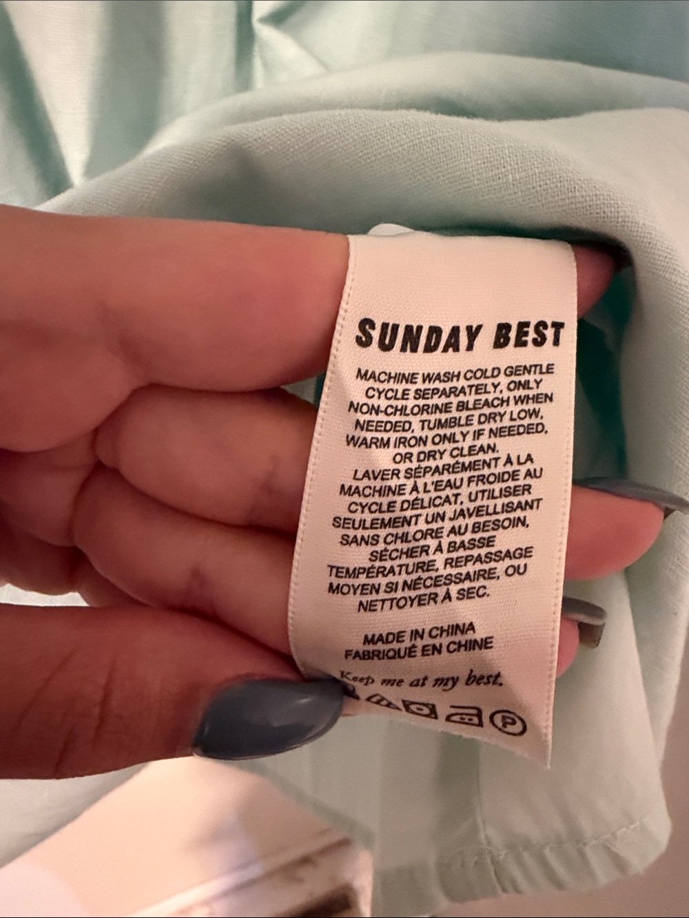 Sunday Best Light Mint Smocked Puff Sleeve Mini Dress - Picture 4 of 5